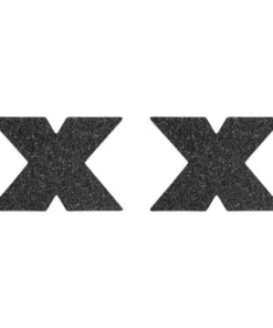 Bijoux Indiscrets Flash Cross Black - samoprzylepne ozdoby silikonowe czarne