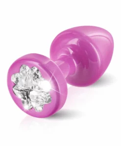 Diogol Anni R Clover Pink 25 mm - aluminiowy korek z ozdobą Swarovskiego