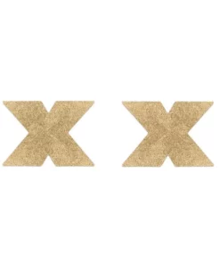 Bijoux Indiscrets Flash Cross Gold - ozdobne naklejki wielorazowe złote