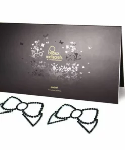 Bijoux Indiscrets Mimi Bow Black ozdobne aplikacje na piersi czarne