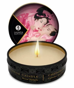 Shunga Mini Massage Candle Rose Petals 30ml - świeca sojowa do masażu