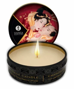 Shunga Romance Świeca do masażu Sojowa Truskawkowe Wino 30ml
