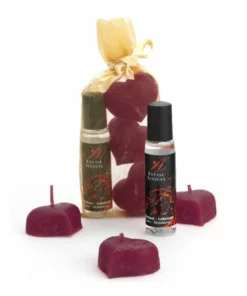 Extase Sensuel Naughty Kit Silk Nights - zestaw świec i lubrykantu truskawkowego