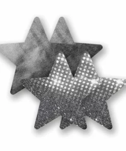 Nippies Solid Nightfever Star naklejki ochronne B, 2 pary, czarne i srebrne