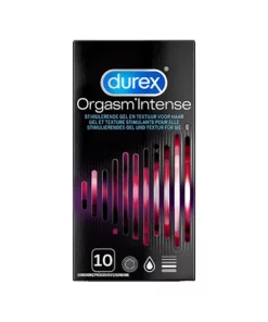 Durex Orgasm Intense 10 szt. - prezerwatywy z wypustkami i żelem stymulującym