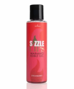Sensuva Sizzle Lips Żel rozgrzewający jadalny truskawkowy 125 ml
