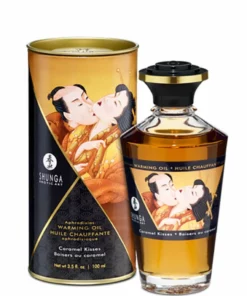 Shunga Aphrodisiac Warming Oil Caramel Kisses 100ml - Olejek Rozgrzewający Karmelowy