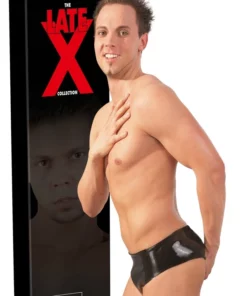 Late X Slipy lateksowe z anatomicznym elementem czarne M/L