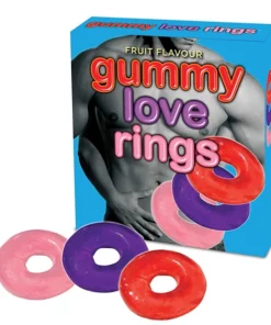 Loving Joy Gummy Love Rings - 3 gumowe pierścienie, smak wiśniowy
