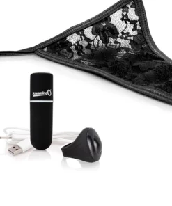 The Screaming O Charged Panty Vibe Black - zdalnie sterowany system z majteczkami
