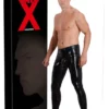 Late X legginsy męskie lateksowe czarne z anatomiczną osłoną 2XL