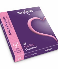 MoreAmore Fun Skin 36 szt. prezerwatywy z wypustkami i żebrowaniem
