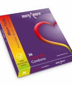 MoreAmore Tasty Skin 36 sztuk - prezerwatywy smakowe mix truskawka banan pinacolada