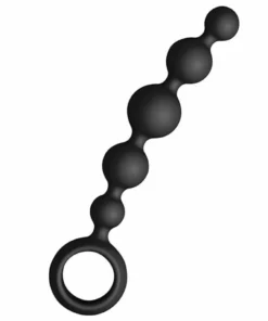 Joydivision Joyballs Anal Wave Short Black - krotki łańcuszek silikonowy 17,5 cm