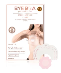 Bye Bra Breast Lift & Silk Nipple Covers A-C 3 pary - taśmy modelujące i osłonki materiałowe