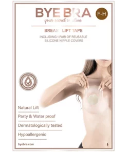 Bye Bra Breast Lift F-H Taśmy do Biustu + Materiałowe Osłonki 3 pary
