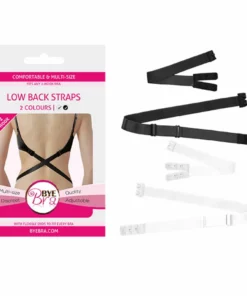 Bye Bra Flexible Low Back Straps 2 haftki czarny/biały - obniżający pasek