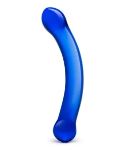 Glas Curved G-Spot Blue - szklany aplikator anatomiczny 15 cm