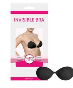 Bye Bra Invisible Bra Miseczka B Czarny - Biustonosz samonośny, wielokrotnego użytku