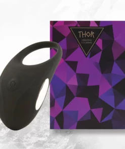 FeelzToys Thor Black - pierścień wibrujący, silikonowy, ładowany USB