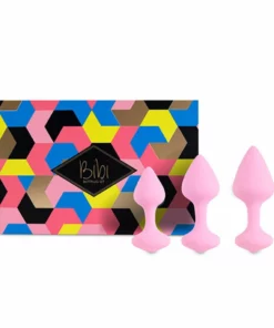 FeelzToys Bibi Pink - Zestaw trzech anatomicznych korkow silikonowych