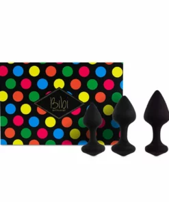 FeelzToys Bibi Black - Zestaw 3 anatomicznych wtyczek silikonowych