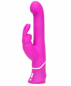 Happy Rabbit G-Spot Beaded Purple - Wibrator silikonowy, rotacyjny, fioletowy