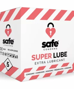 Safe Super Lube 5 szt. - prezerwatywy nawilżane, lateksowe, 56 mm