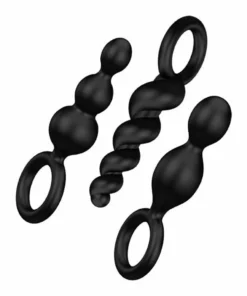 Satisfyer Booty Call Plugs Black - Zestaw trzech silikonowych plugow analnych