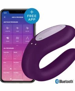 Satisfyer Double Joy Violet - Model dla Par z Aplikacją, IPX7, 2 Silniki