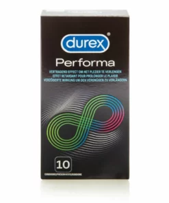 Durex Performa 10 szt. - prezerwatywy z systemem opoźniającym, 56 mm
