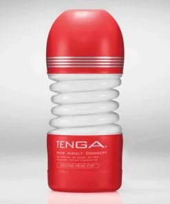 Tenga Rolling Head Cup Medium - elastyczna maszyna intymna 15 cm czerwona