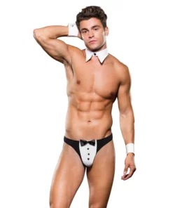 ENVY Zestaw Smokingowy 3-częściowy M/L czarno-biały z kołnierzykiem