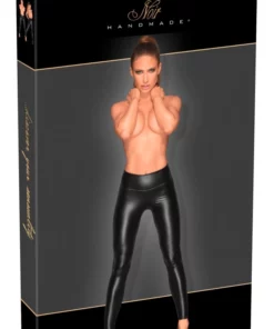 Noir Handmade legginsy matowe z wysokim stanem czarne S