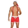Obsessive Mr Claus Stroj Świąteczny Męski L/XL z Czapką i Szelkami