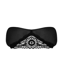 Obsessive Satinia Mask Czarna - Satynowa maska z koronką, wiązana