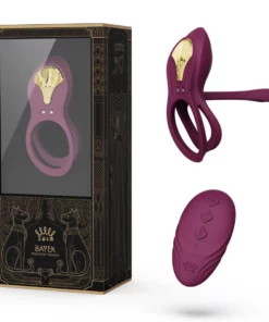 ZALO Bayek Pierścień Wibrujący Fioletowy z Pilotem, Silikon Medyczny