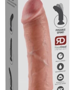King Cock Model 20 cm Jasny - Wibrator z Przyssawką, Anatomiczny Kształt
