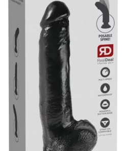 King Cock Wibrator Model 23 cm Czarny z Przyssawką i Jądrem