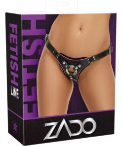 ZADO Uprząż Skorzana Czarna S-L z 2 Pierścieniami, Regulowana