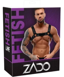 ZADO Szelki Męskie Skorzane Regulowane Czarne Wytrzymałe