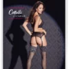 Cottelli Legwear Kabaretki z Koronką Czarną S/M - Siateczkowe Pończochy