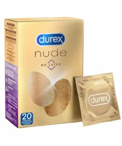 Durex Nude No Latex 20 szt - prezerwatywy bezlateksowe, cienkie