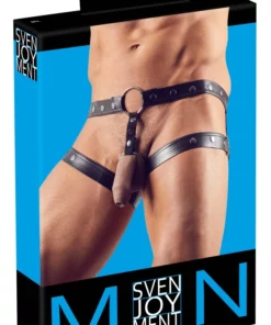 Svenjoyment Jockstrap Męski Czarny Matowy z Paskami na Uda M-L