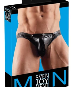 Svenjoyment Męskie Stringi z Odpinanym Panelem Czarny M