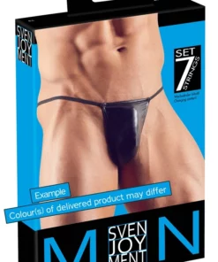 Svenjoyment Zestaw 7 Męskich Stringow MIX Kolorow i Wzorow S-L