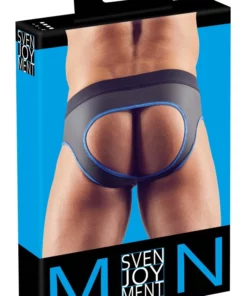 Svenjoyment Jockstrap XL czarno-niebieski z zamkiem i otwartym tyłem
