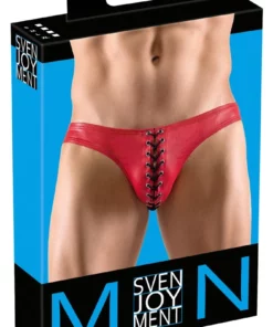 Svenjoyment Slipy męskie XL czerwone z czarnym sznurowaniem przod