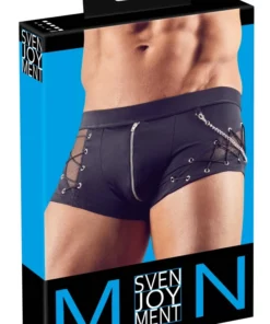 Svenjoyment Bokserki męskie XL czarne z łańcuszkiem i zamkiem