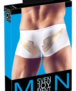 Svenjoyment Bokserki Męskie Białe Złote Skrzydła Anioła S